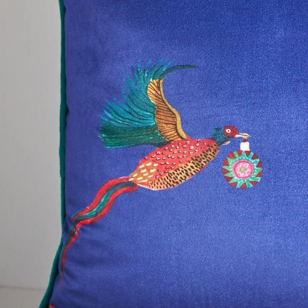 NWT Anthropologie Rapheal Balme Velvet Christmas Pillow